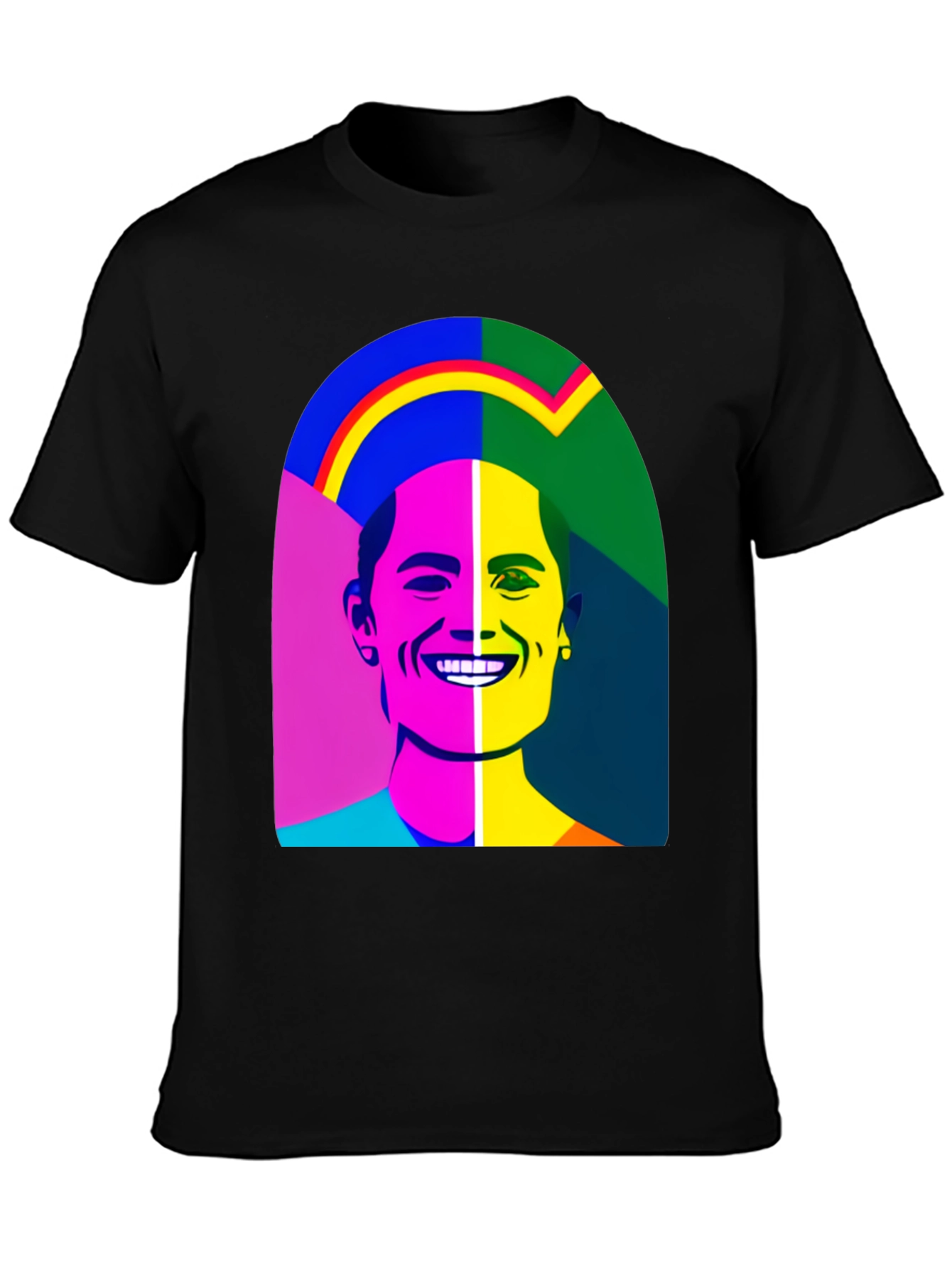 Pop Art Portrait Black T-Shirt