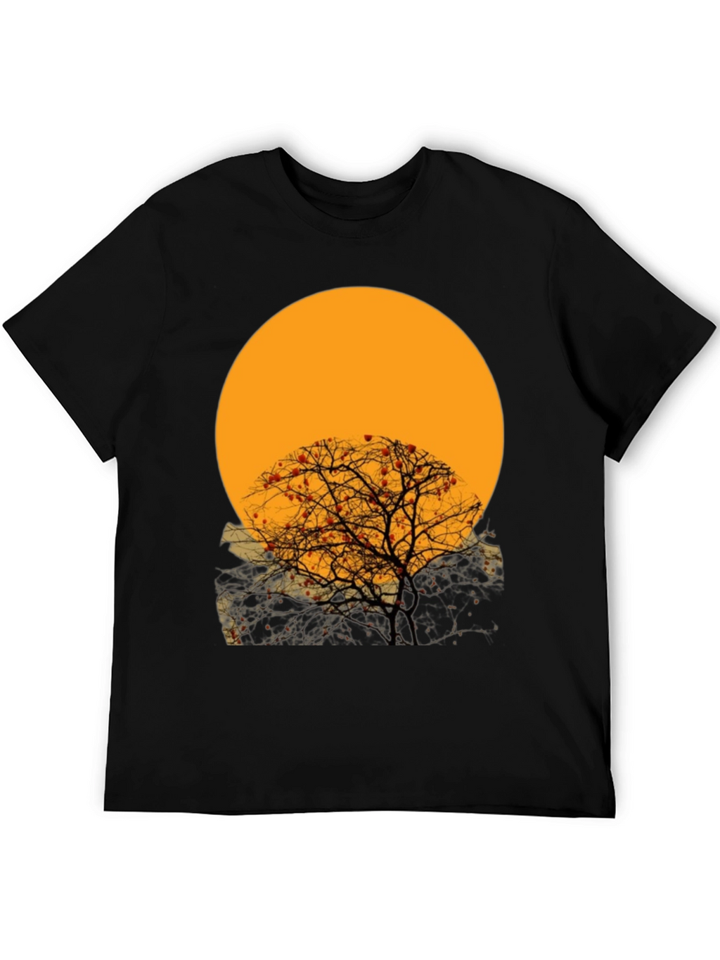 Sunset Tree Graphic Tee - Black