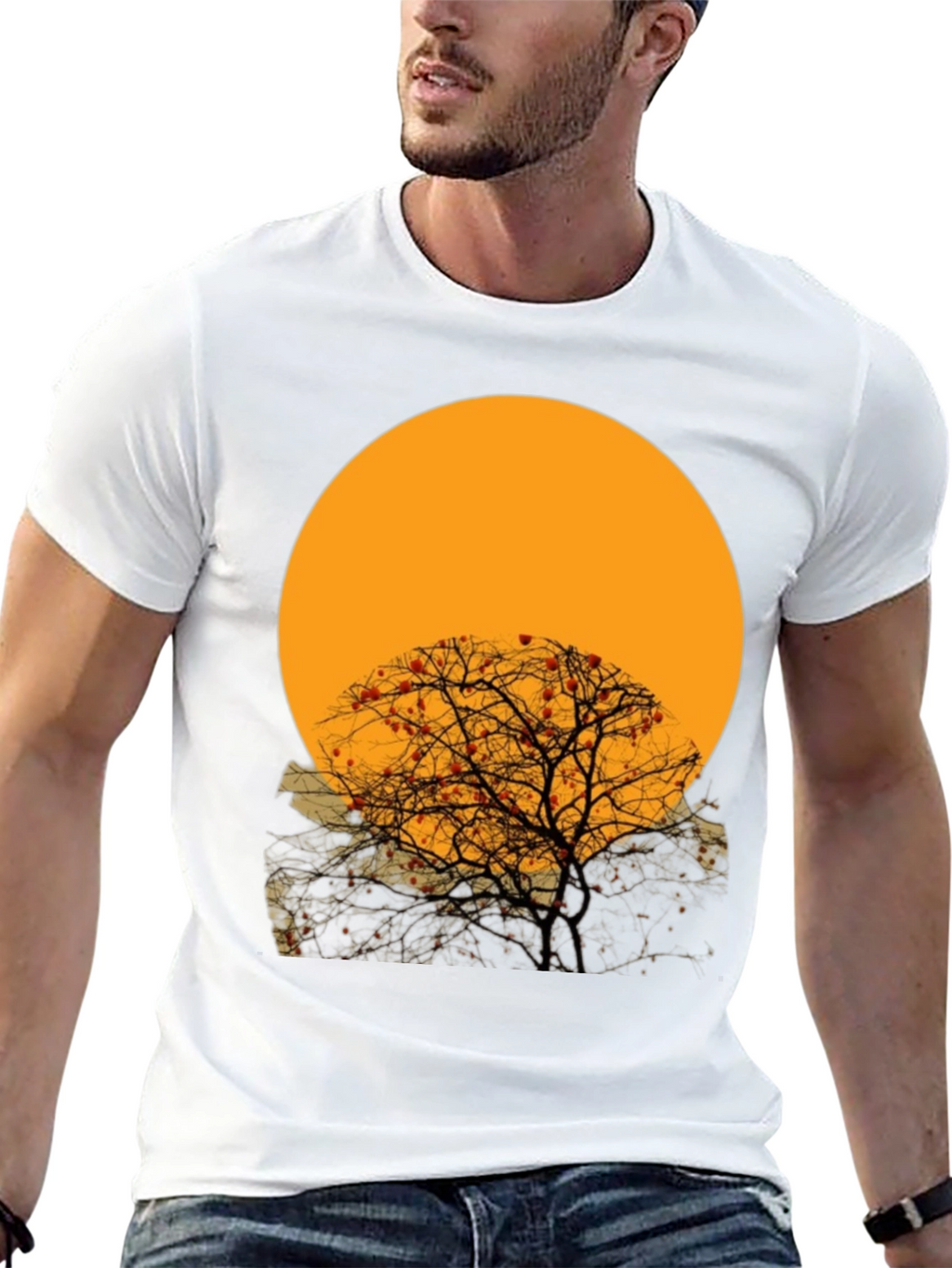 Sunset Tree Graphic Tee - Black