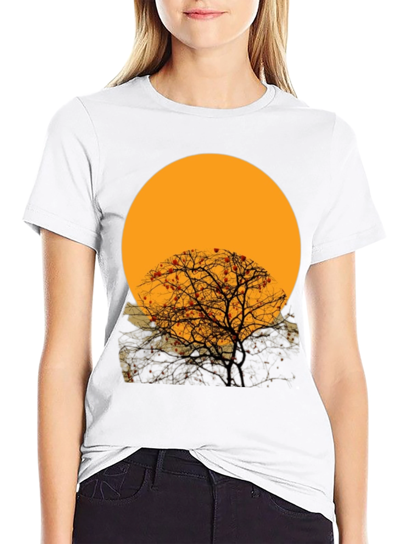 Sunset Tree Graphic Tee - Black