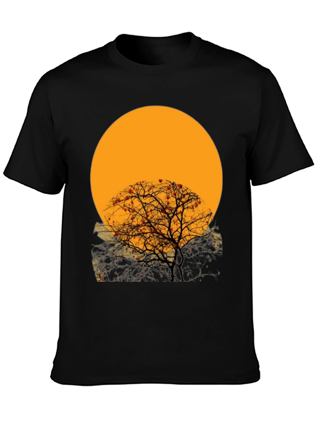 Sunset Tree Graphic Tee - Black