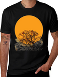Sunset Tree Graphic Tee - Black