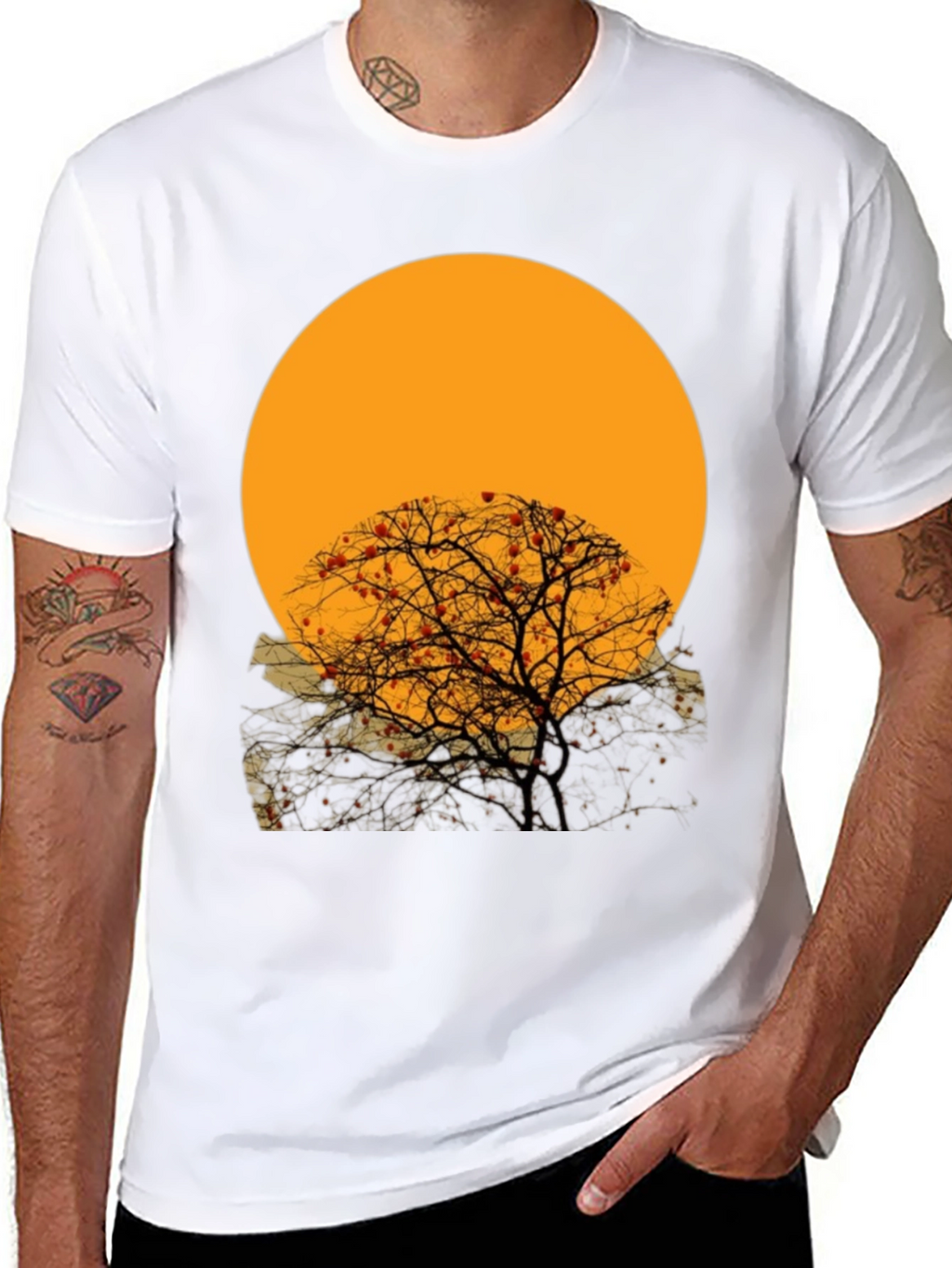 Sunset Tree Graphic Tee - Black