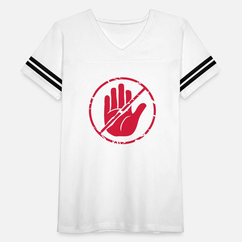 sign stop hand crossed