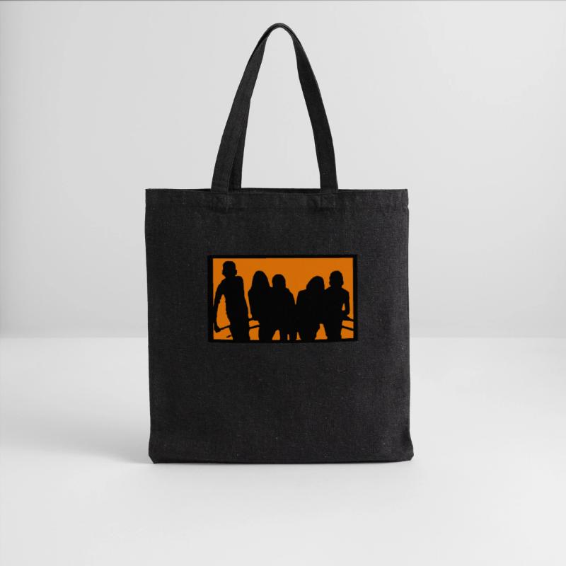 Silhouette of a Group Against Orange Background