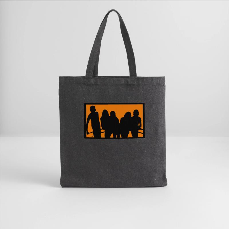 Silhouette of a Group Against Orange Background