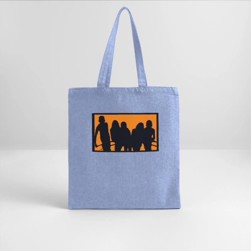 Silhouette of a Group Against Orange Background