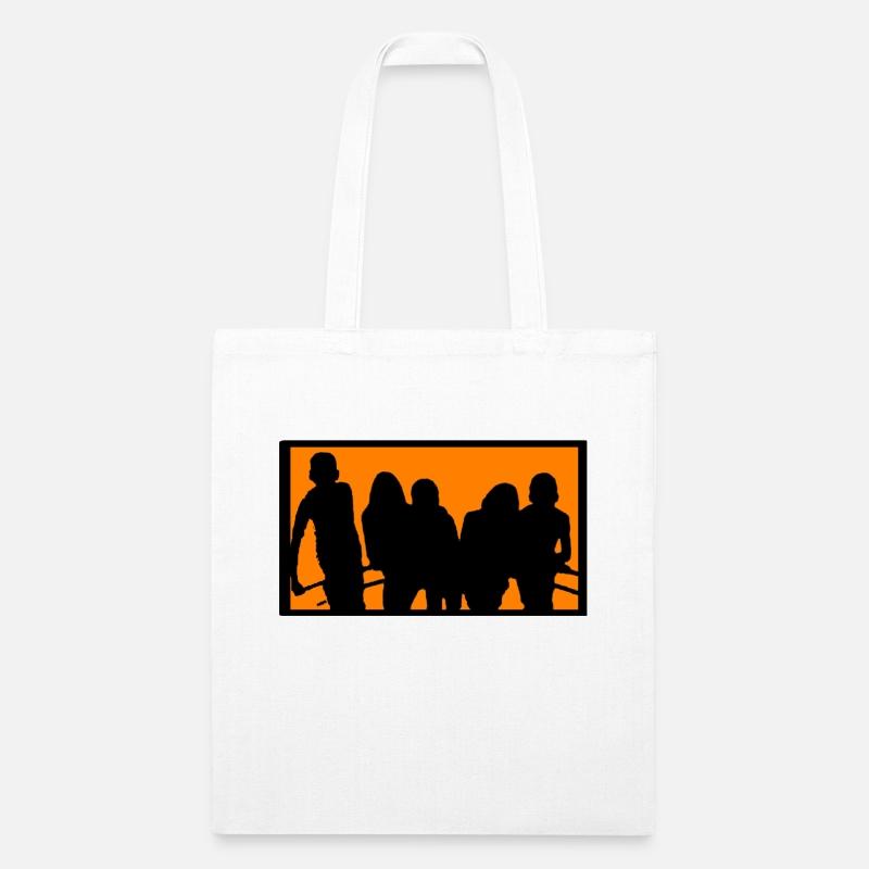Silhouette of a Group Against Orange Background