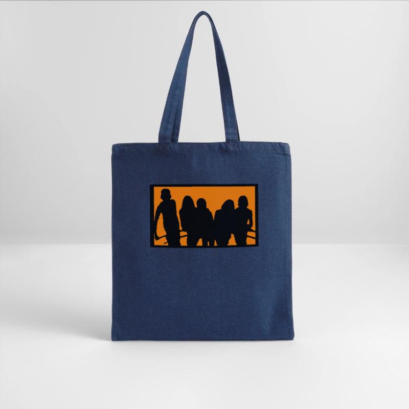 Silhouette of a Group Against Orange Background