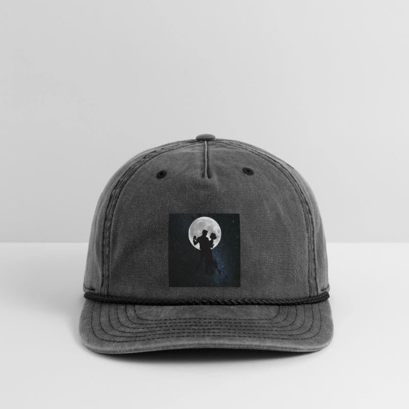 Silhouetted Couple Under Full Moon