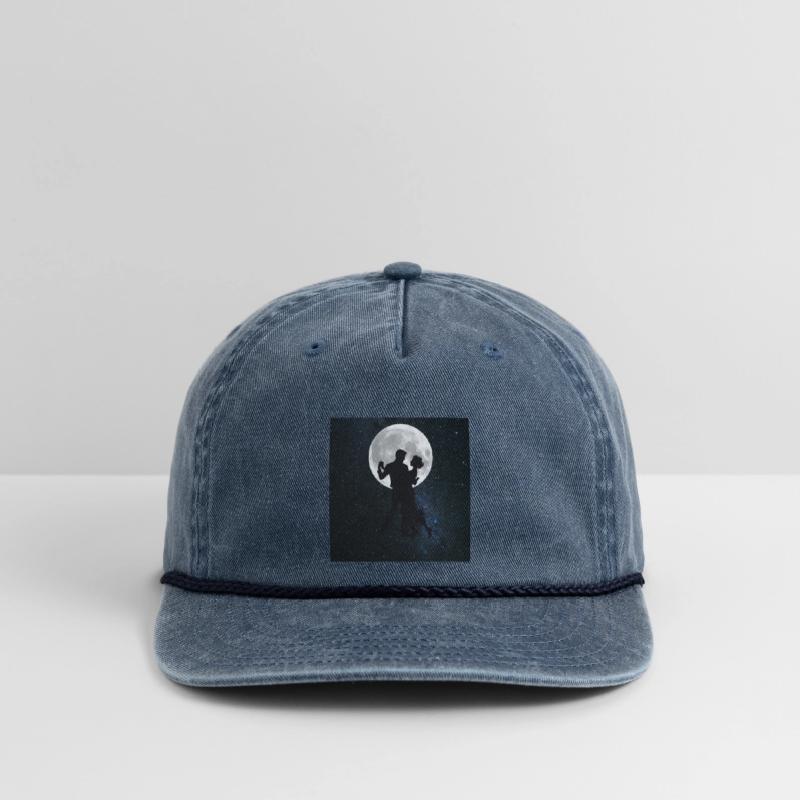 Silhouetted Couple Under Full Moon