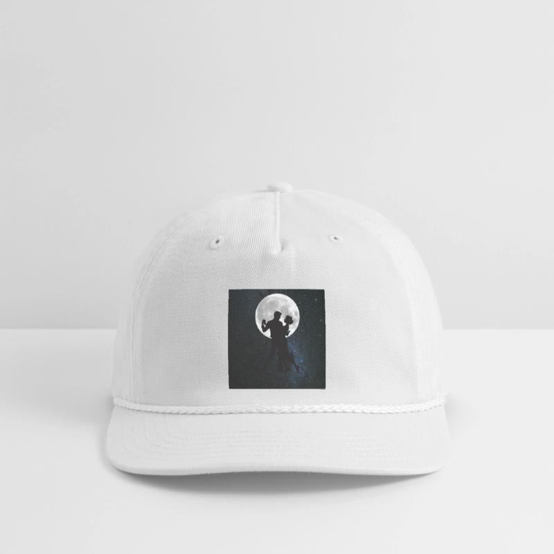 Silhouetted Couple Under Full Moon