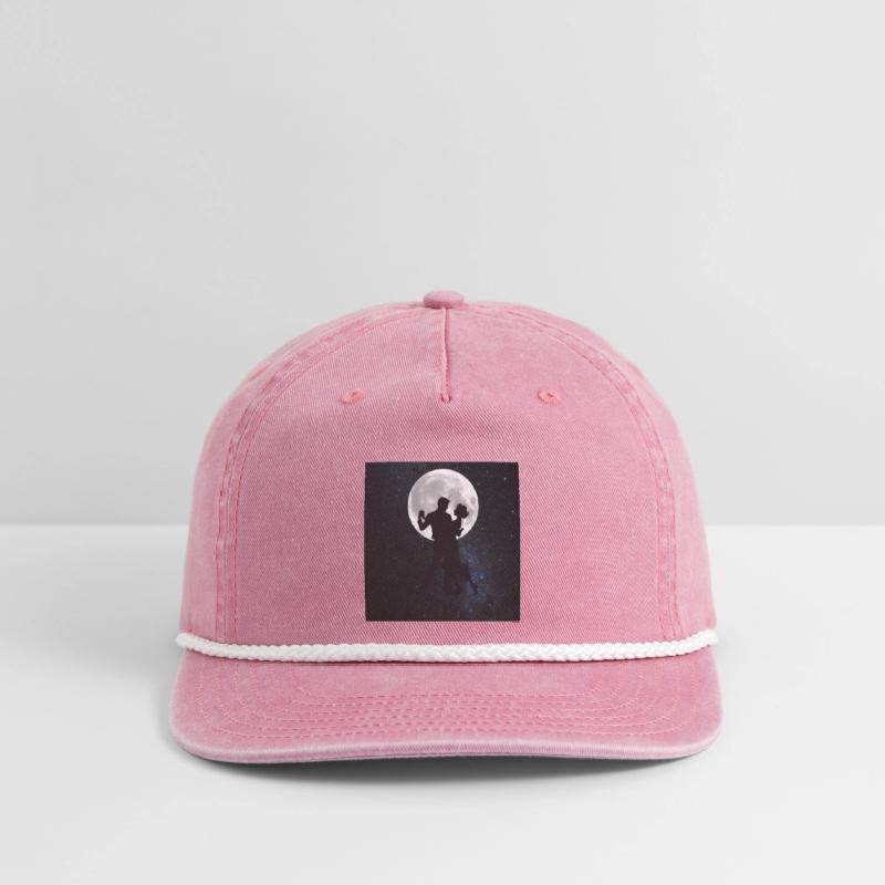 Silhouetted Couple Under Full Moon