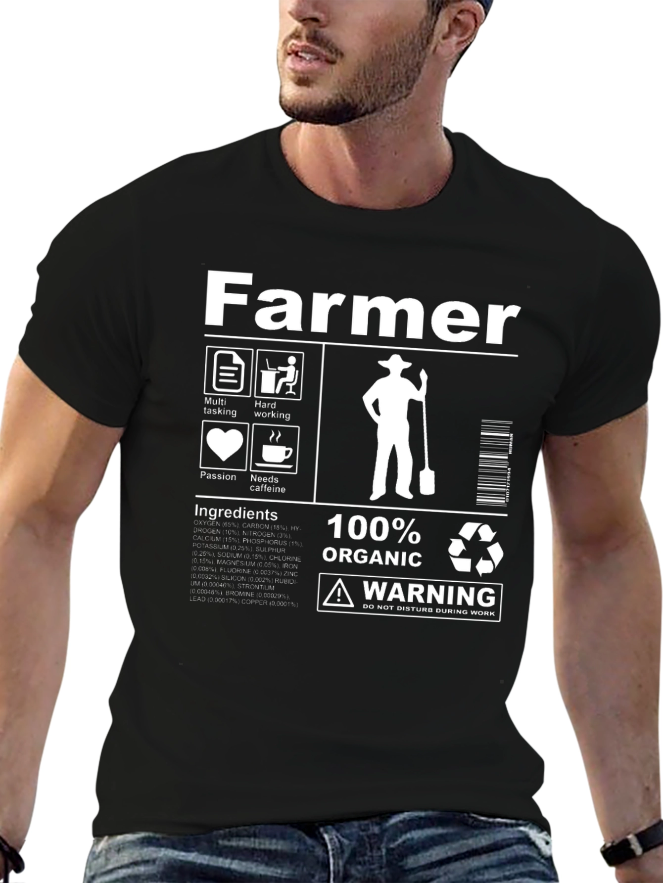 Farmer T-Shirt - 100% Organic Hard Working