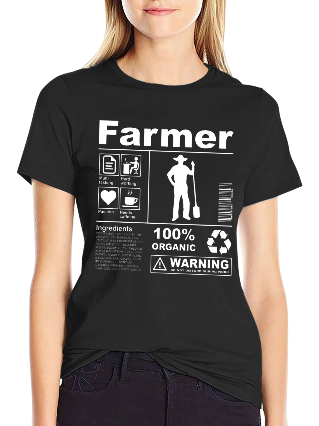 Farmer T-Shirt - 100% Organic Hard Working