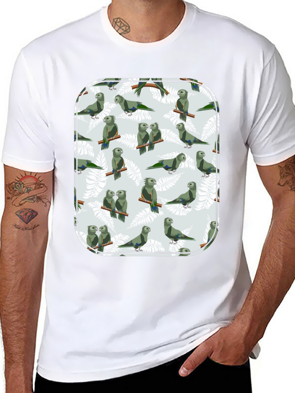 Parrot Print T-Shirt - Unique Graphic Tee
