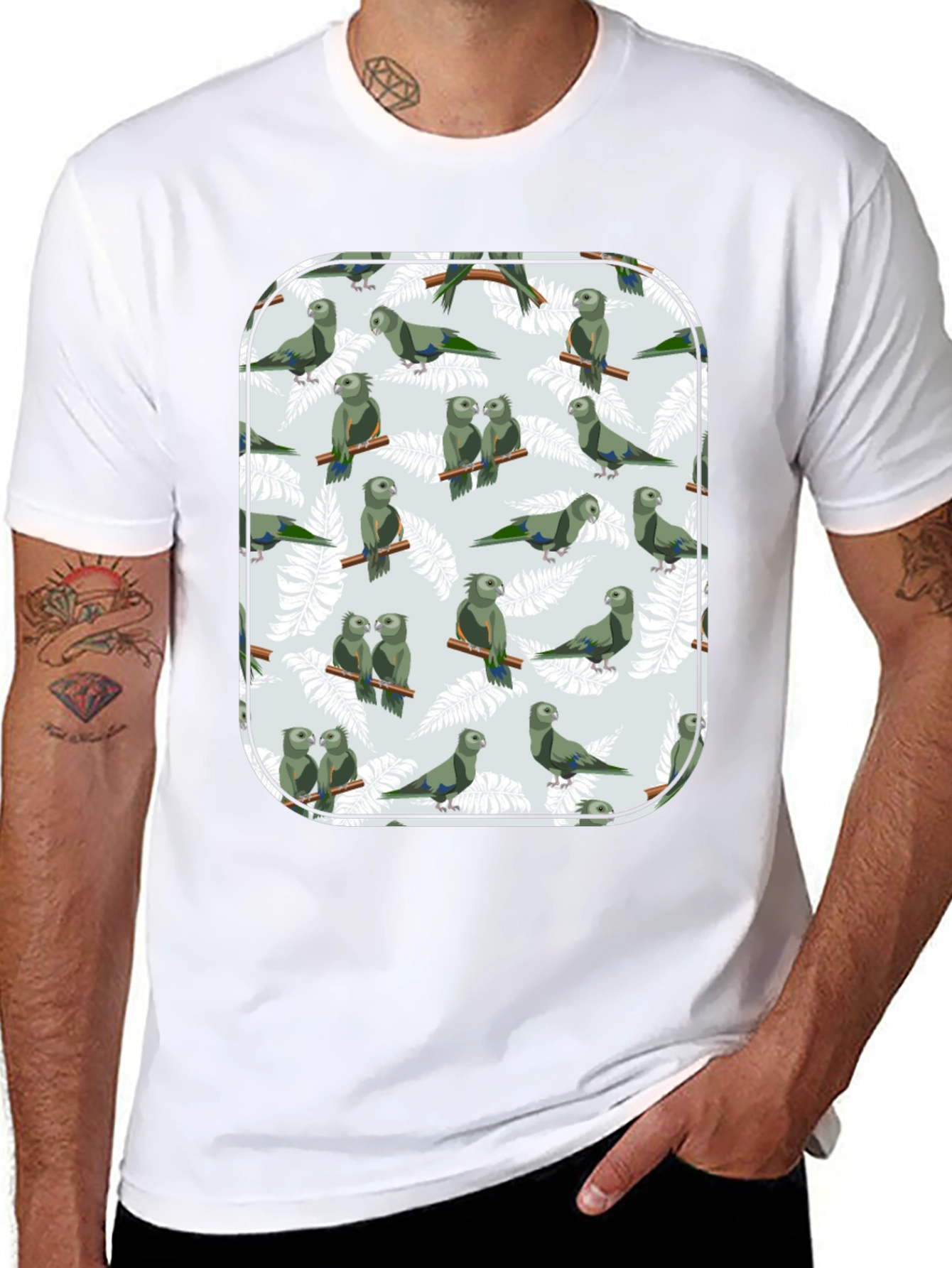 Parrot Print T-Shirt - Unique Graphic Tee