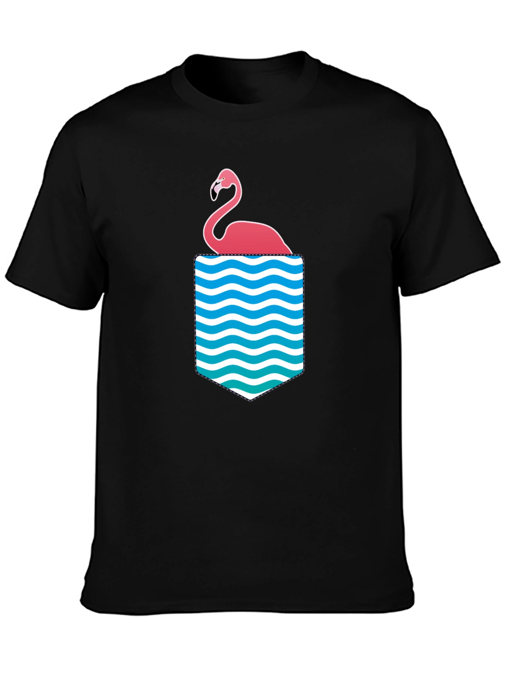 Flamingo Pocket Graphic Tee - Tropical Summer Vibes