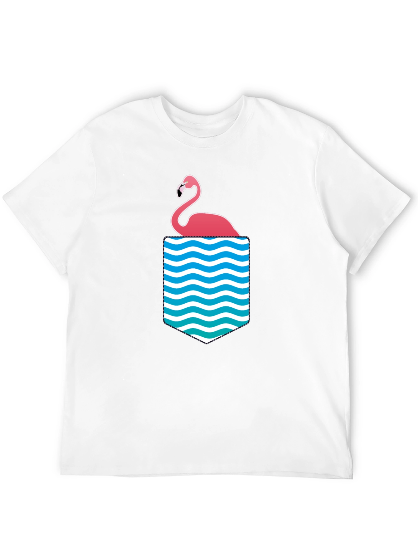 Flamingo Pocket Graphic Tee - Tropical Summer Vibes