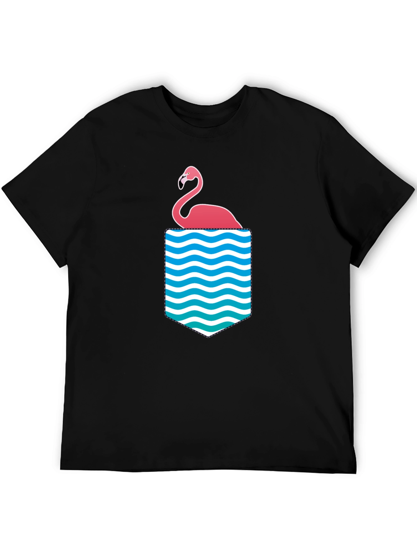 Flamingo Pocket Graphic Tee - Tropical Summer Vibes