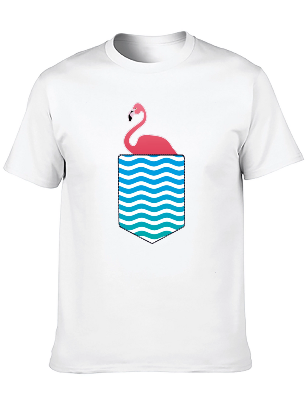 Flamingo Pocket Graphic Tee - Tropical Summer Vibes