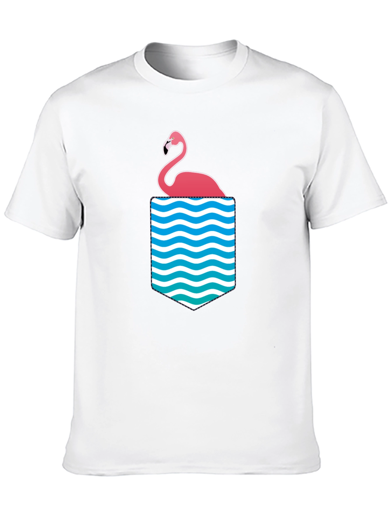 Flamingo Pocket Graphic Tee - Tropical Summer Vibes