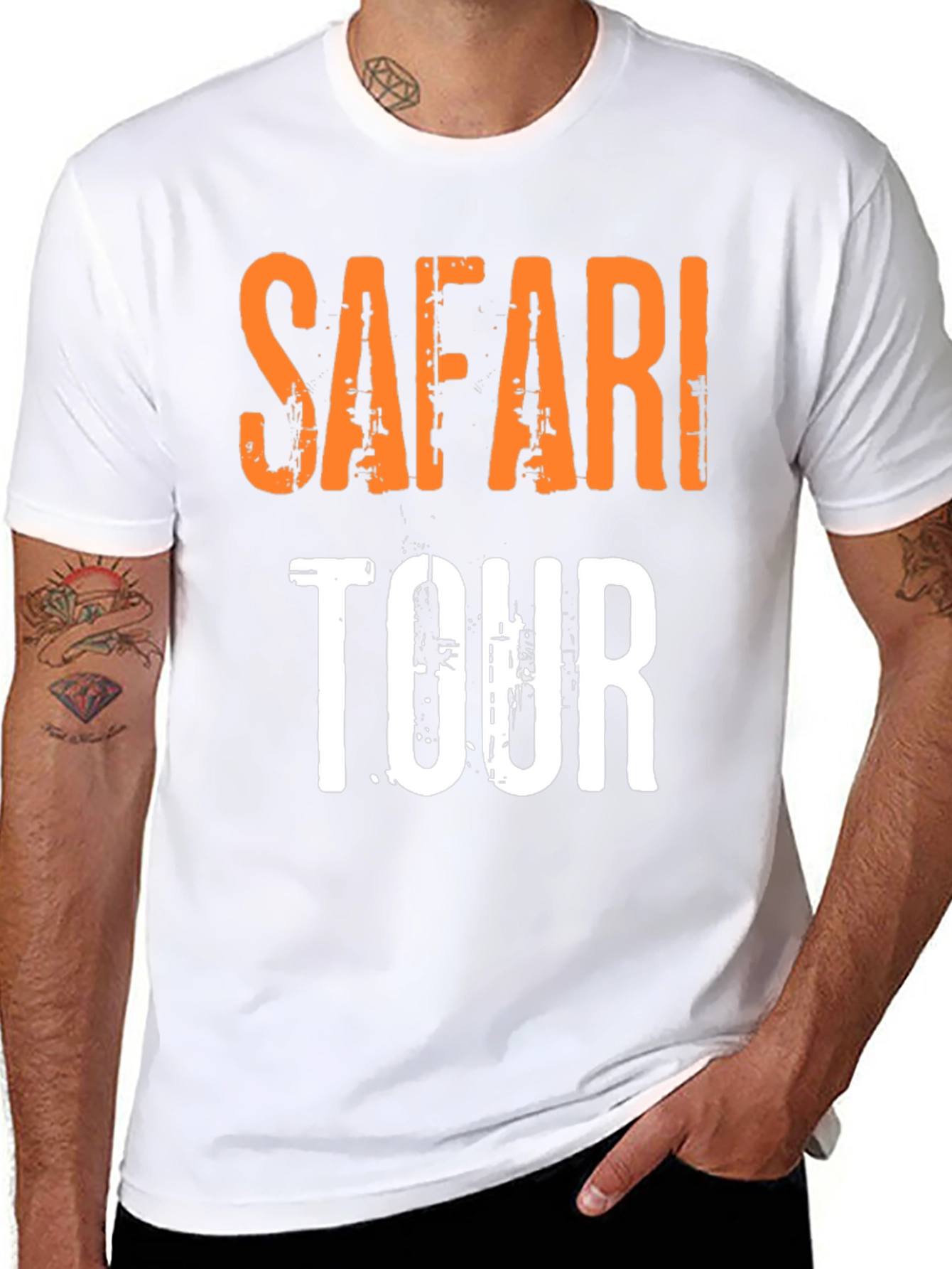 Safari Tour Graphic T-Shirt - Casual Short Sleeve Tee