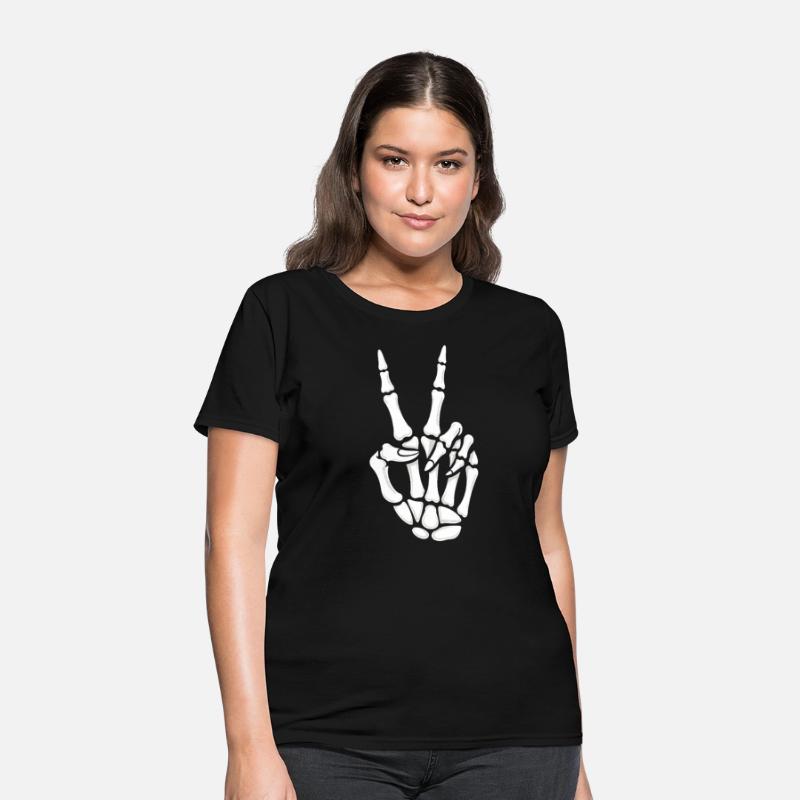Skeleton Hand Peace Sign Cool Halloween