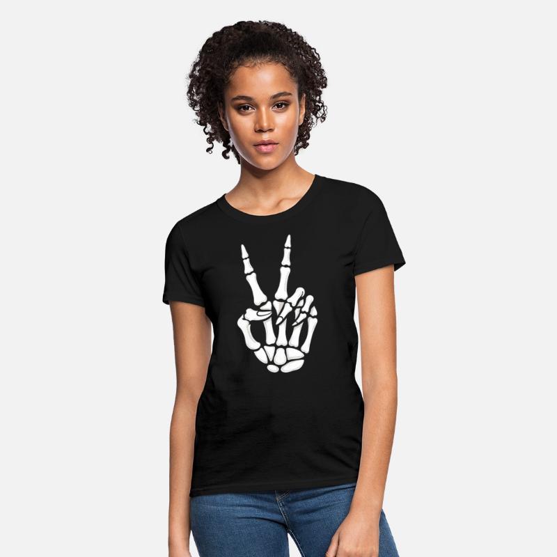Skeleton Hand Peace Sign Cool Halloween