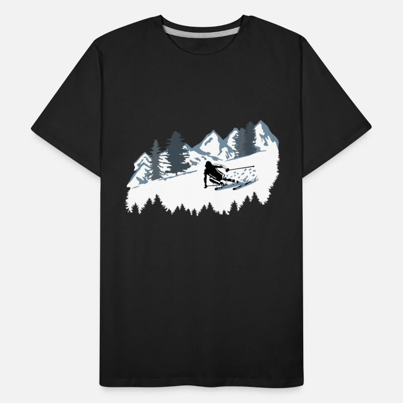 Skier and Mountains, Skiing