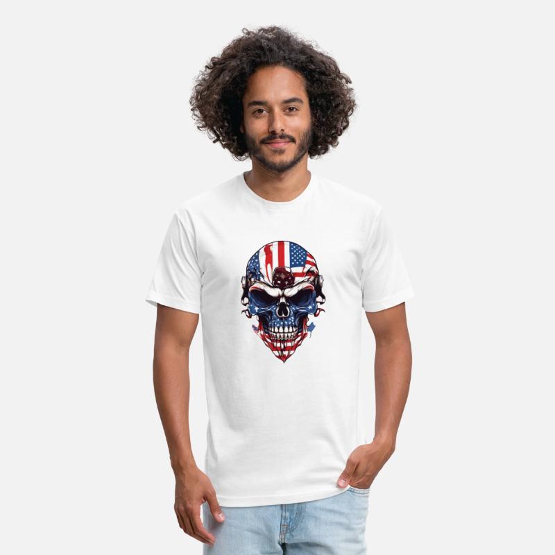 Skull color America flag