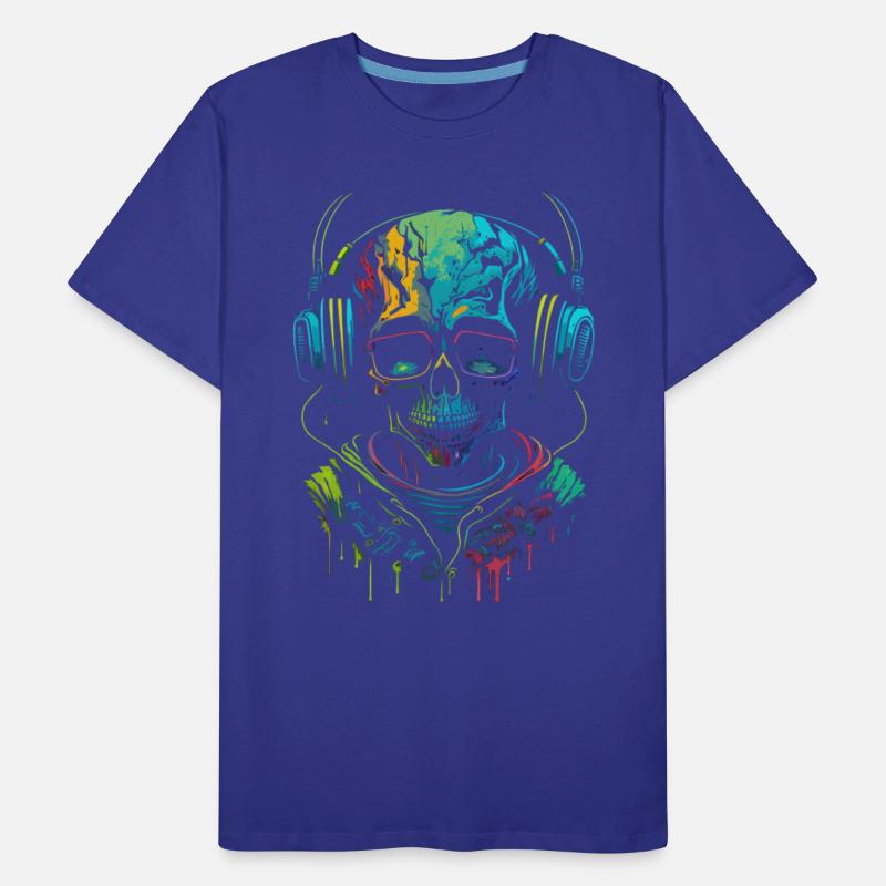 Skull with Headphone Synthwave