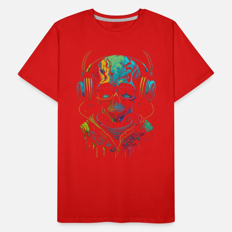 Skull with Headphone Synthwave