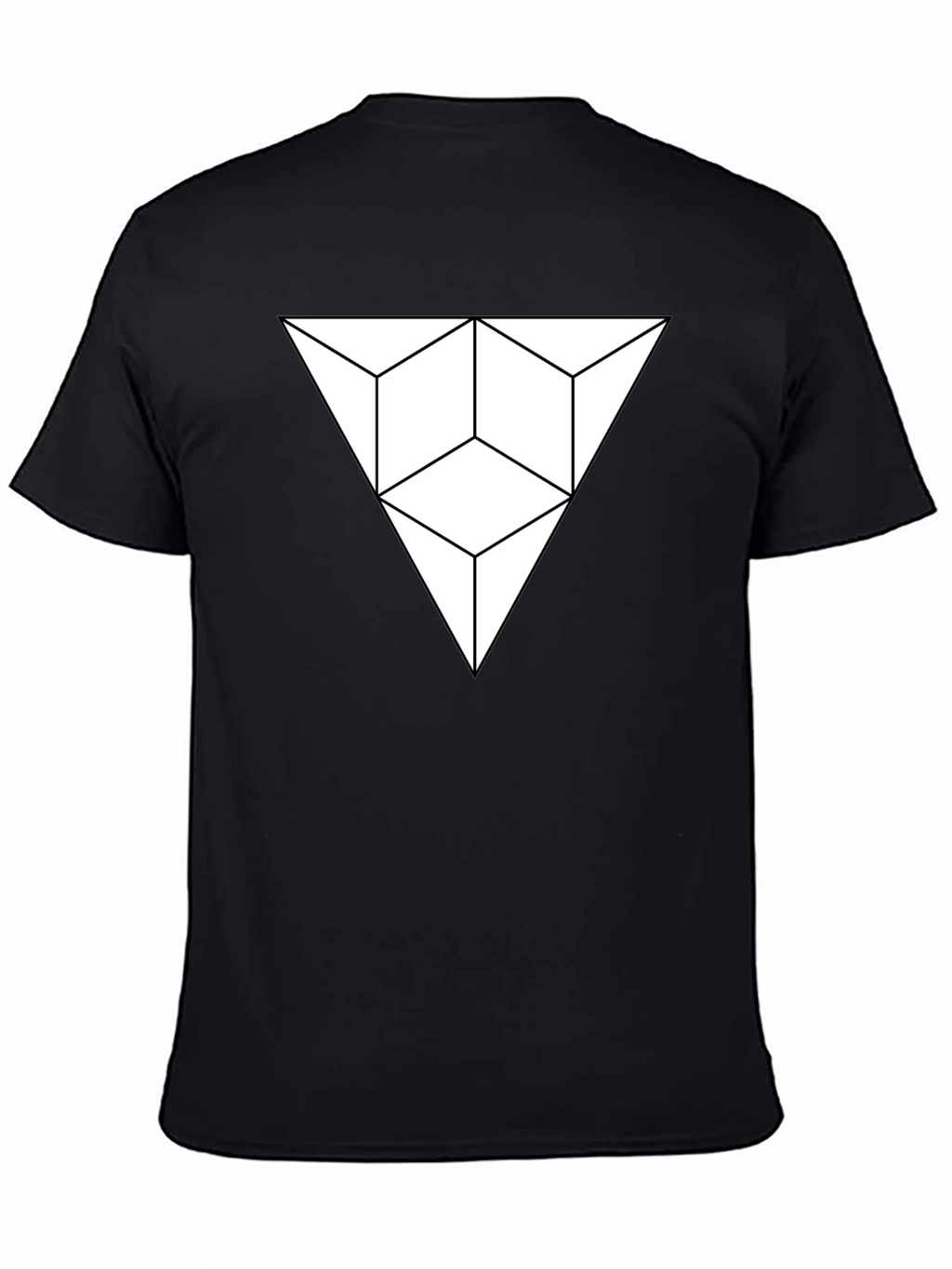 Geometric Illusion Triangle Black T-Shirt