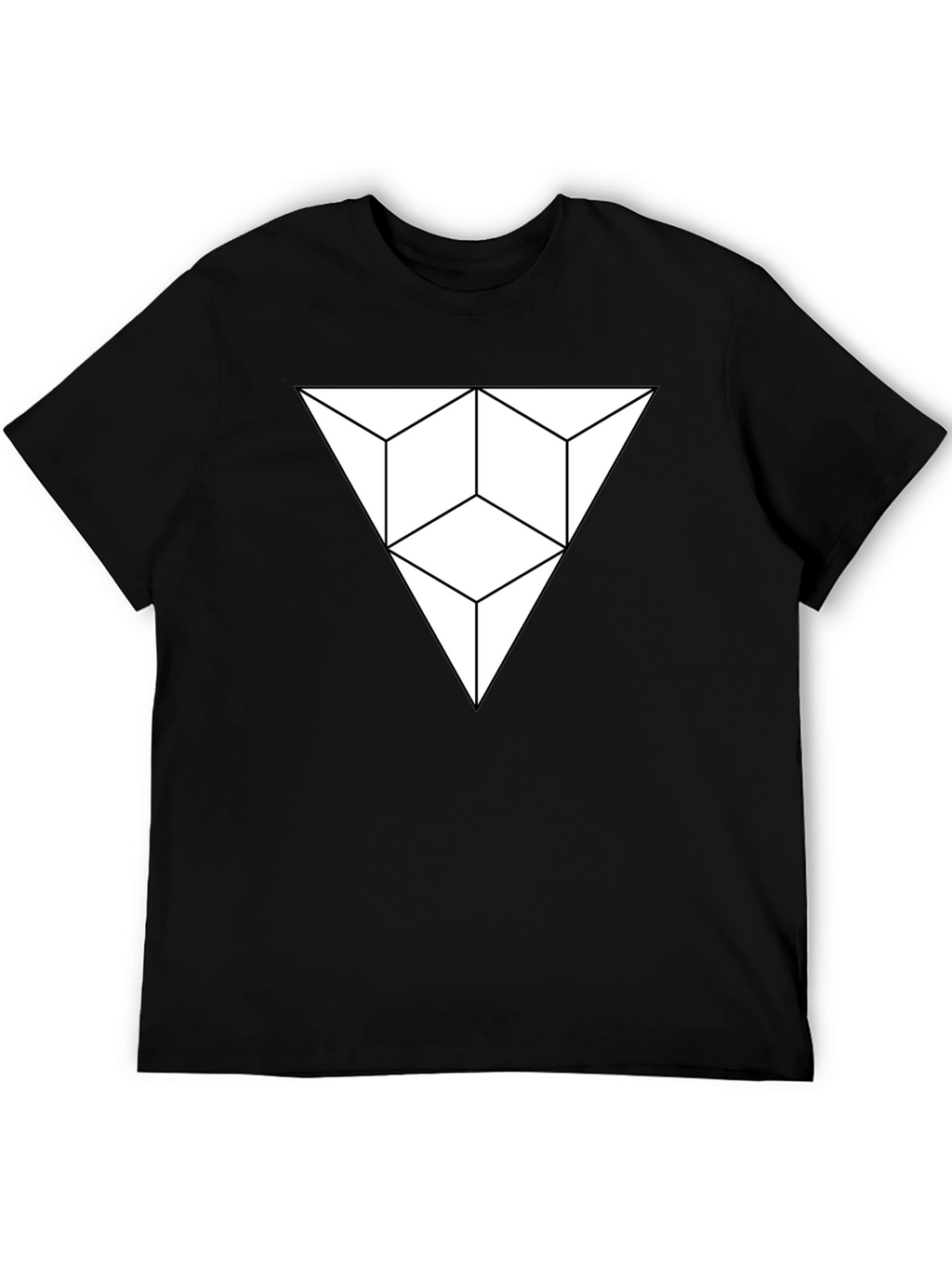 Geometric Illusion Triangle Black T-Shirt