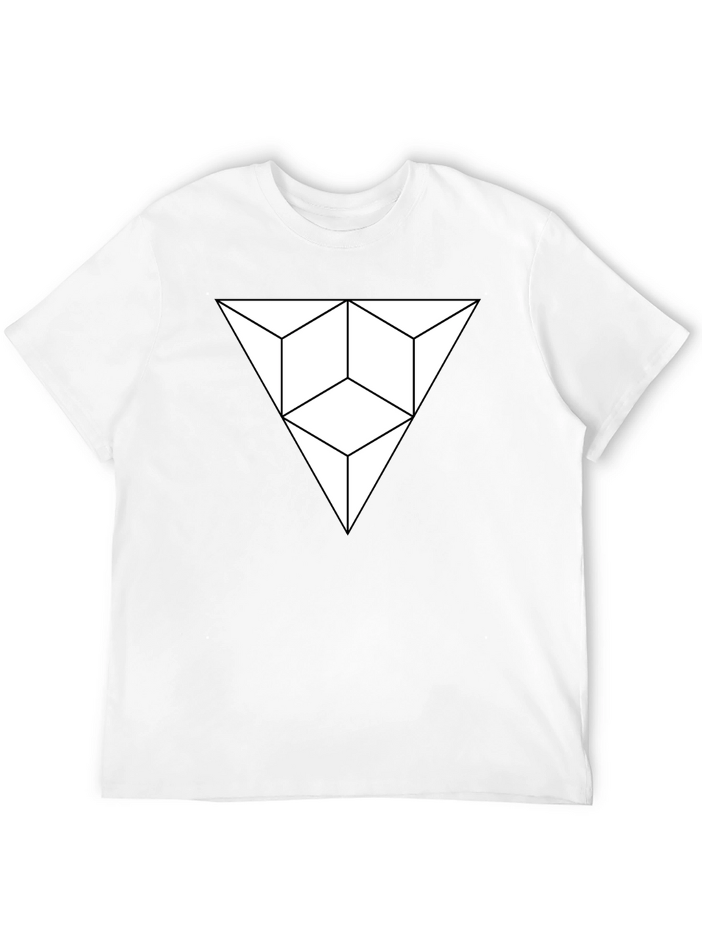Geometric Illusion Triangle Black T-Shirt