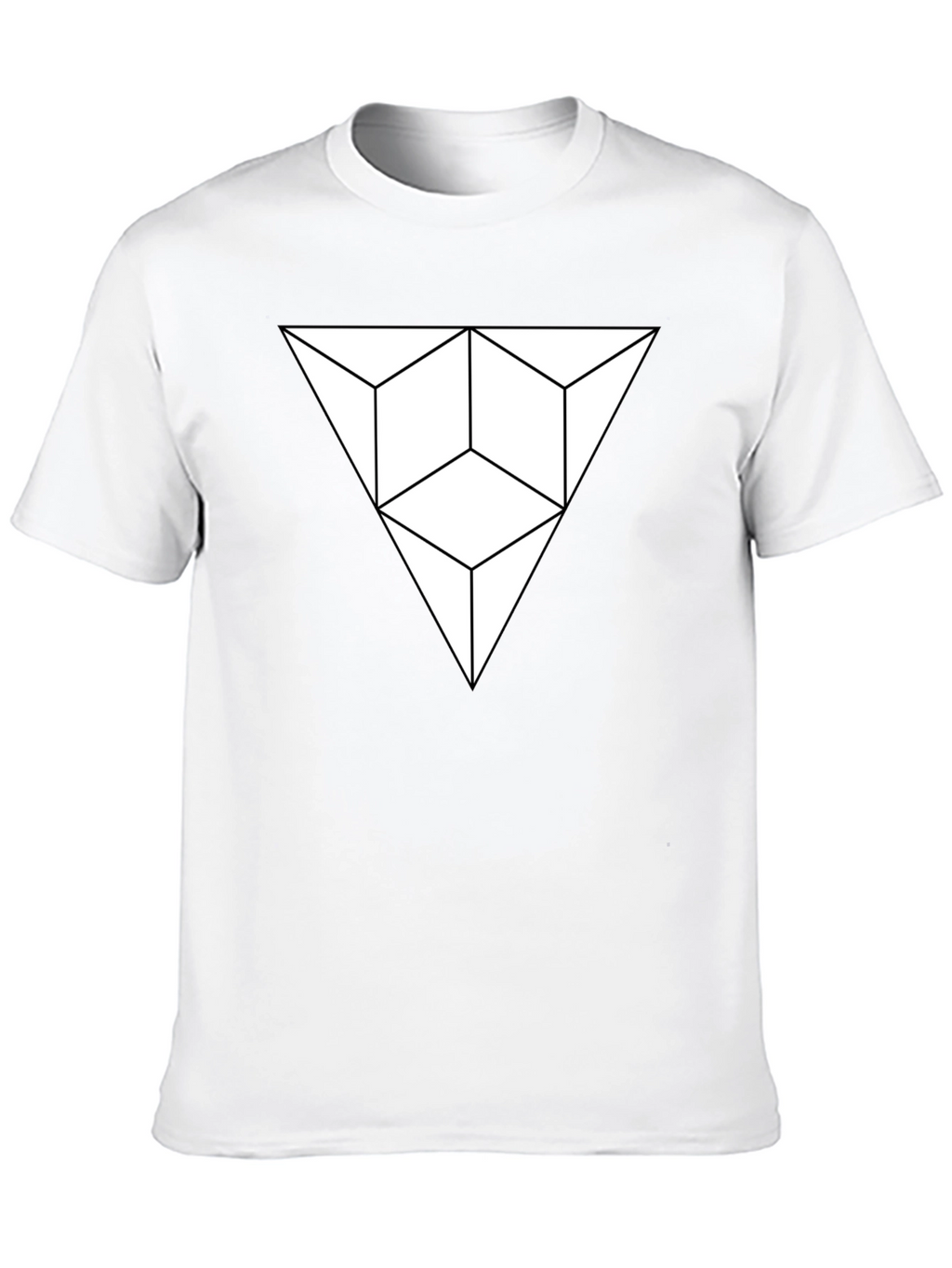 Geometric Illusion Triangle Black T-Shirt