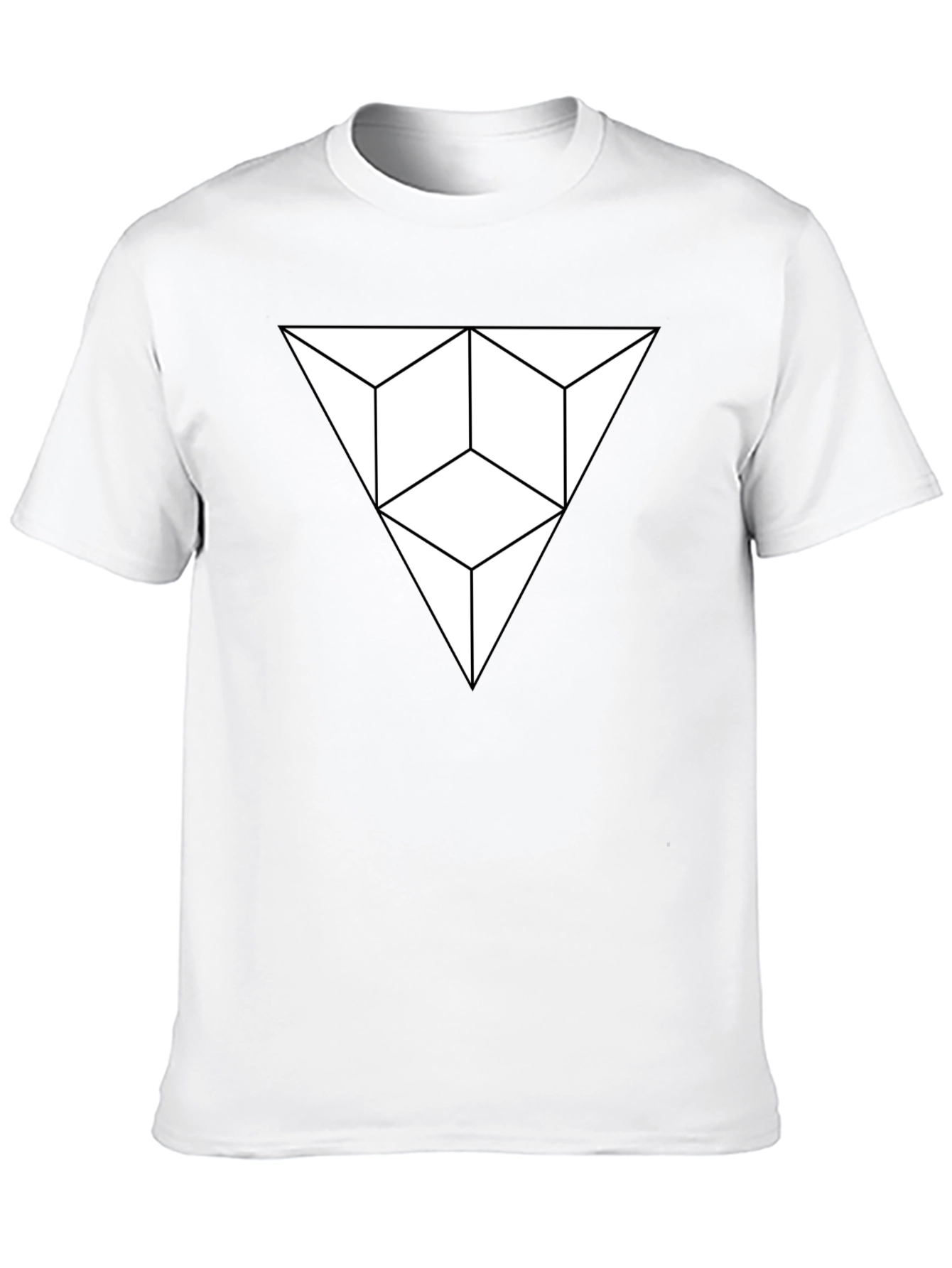 Geometric Illusion Triangle Black T-Shirt