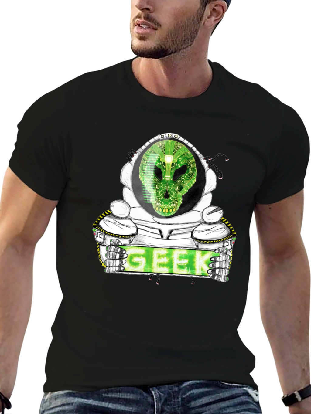 Geek Alien Graphic T-Shirt