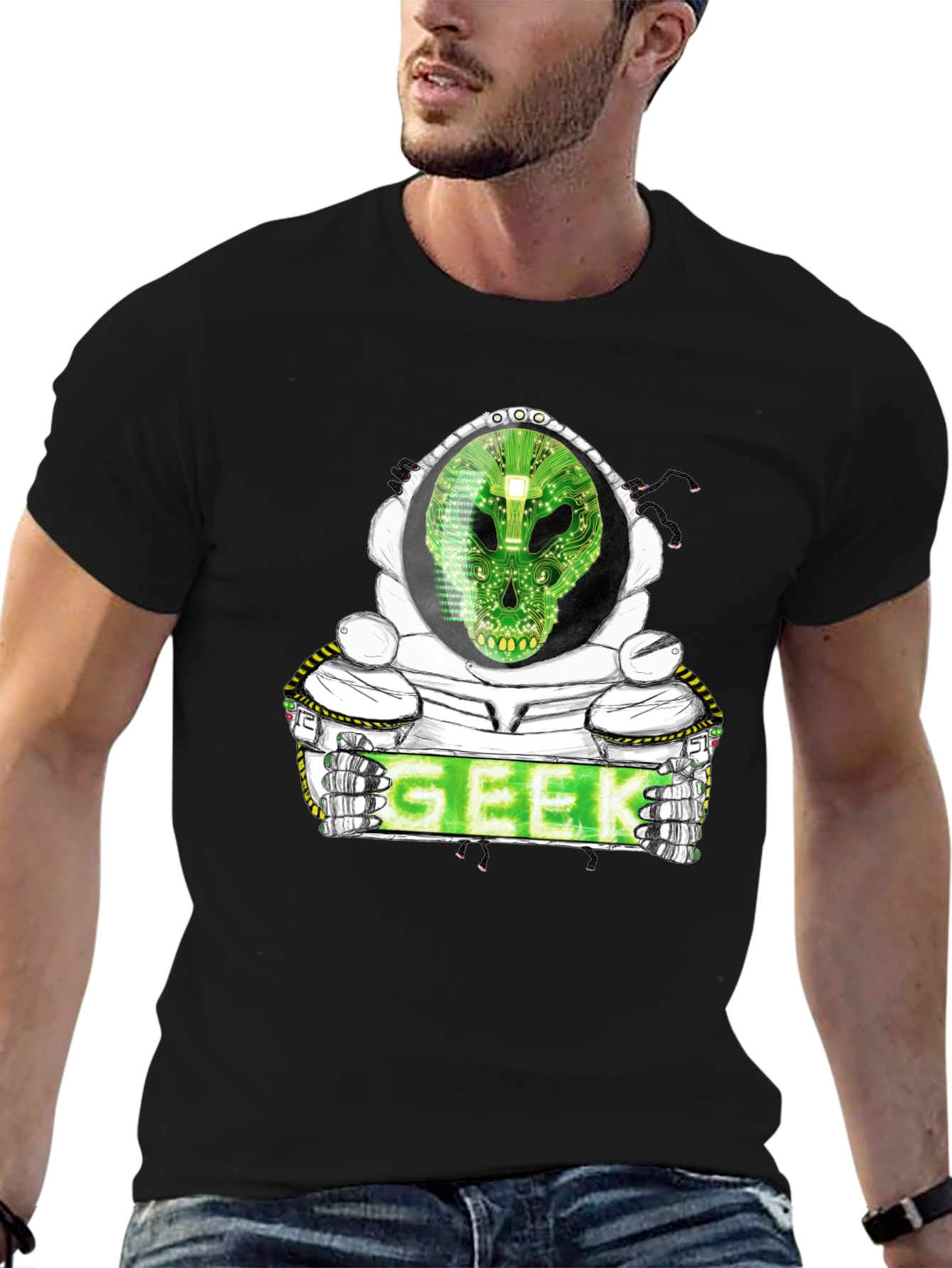 Geek Alien Graphic T-Shirt
