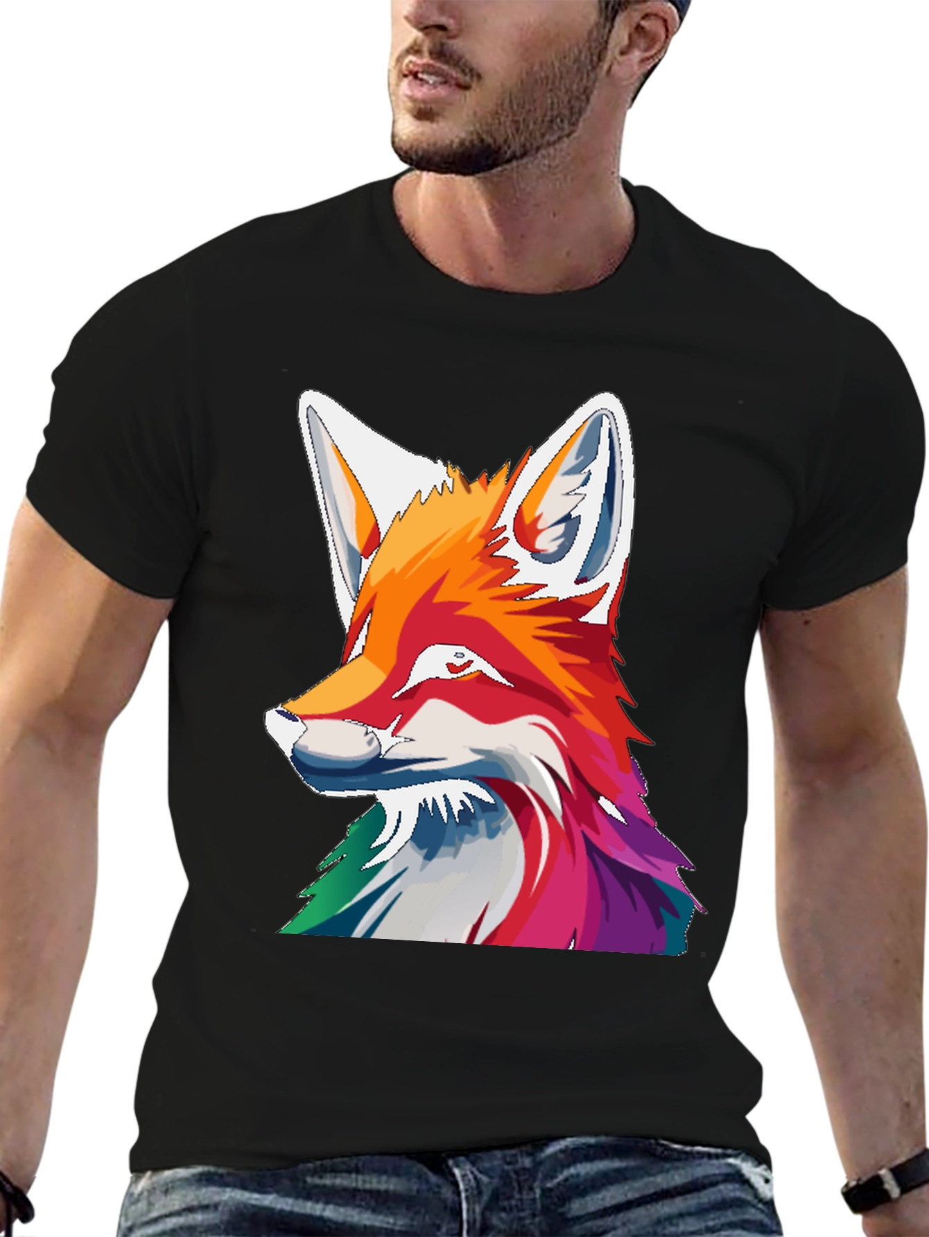 Fox Graphic Tee - Colorful Animal Print Shirt