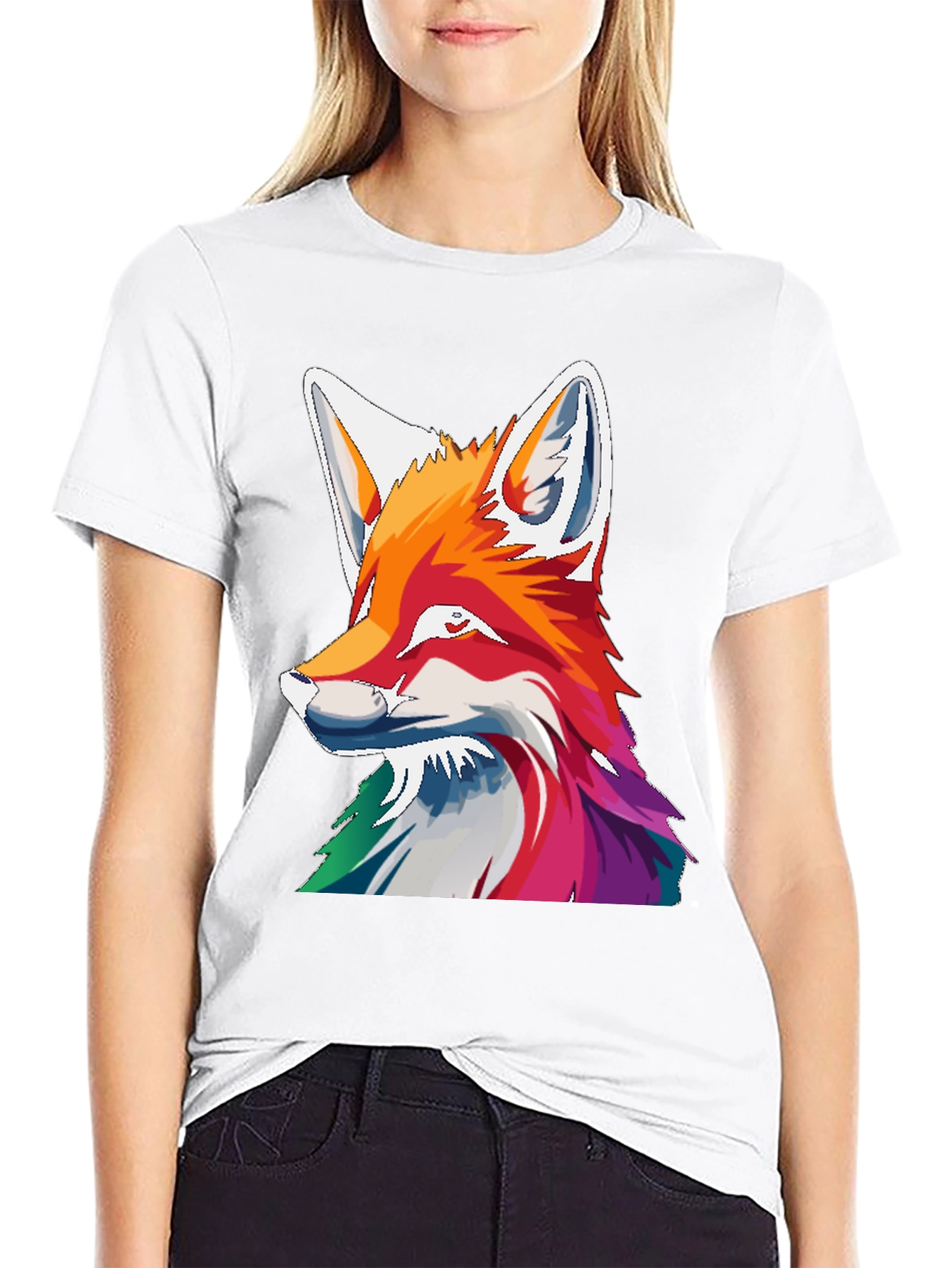 Fox Graphic Tee - Colorful Animal Print Shirt
