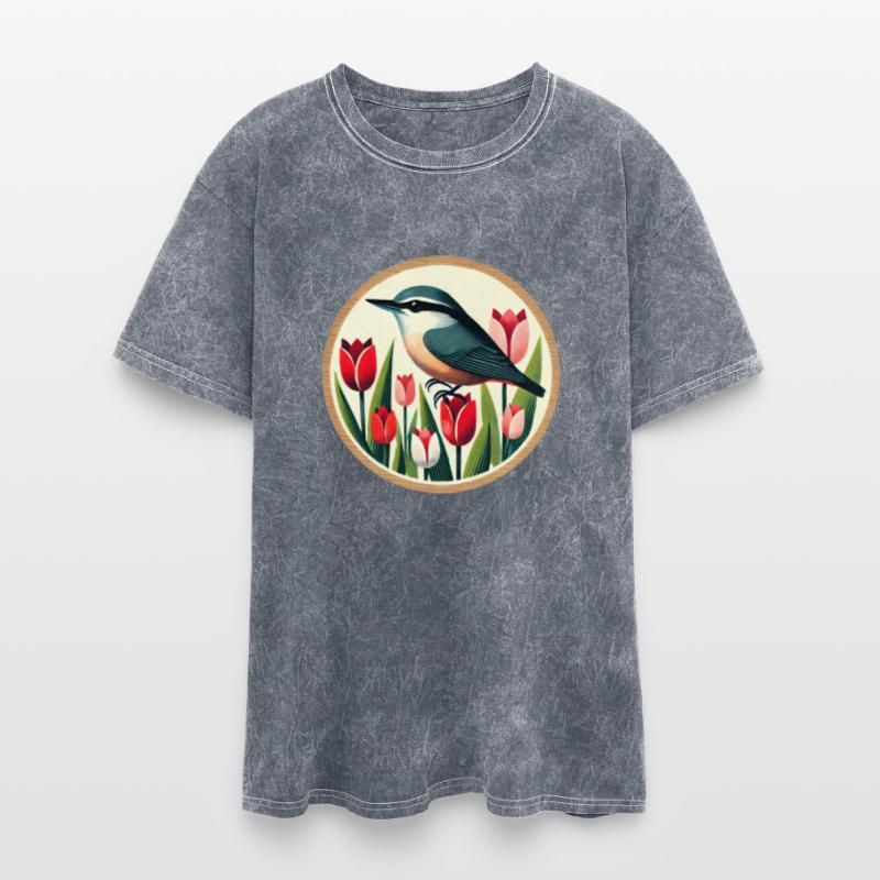 Spring Nuthatch & Tulips