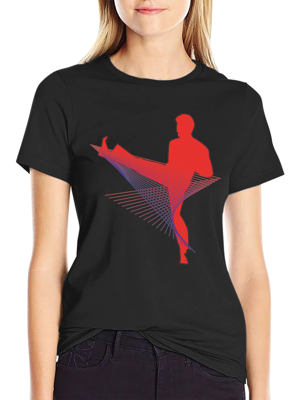 Martial Arts Kick Black T-Shirt