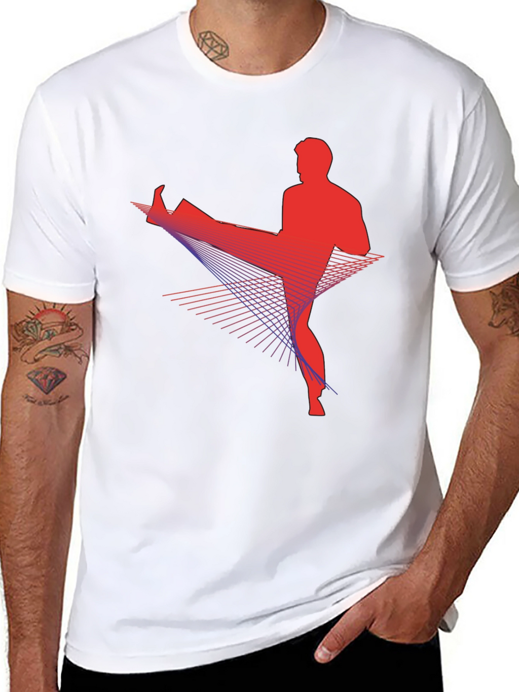 Martial Arts Kick Black T-Shirt