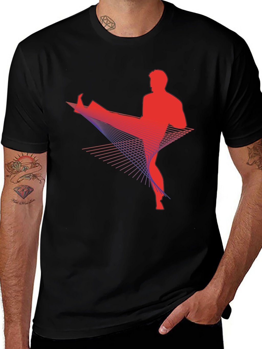 Martial Arts Kick Black T-Shirt