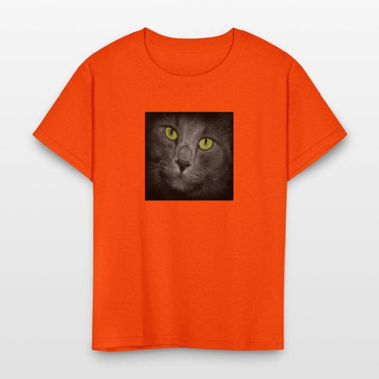 Square Gray Cat's Face Close Up Green Eyes Looking