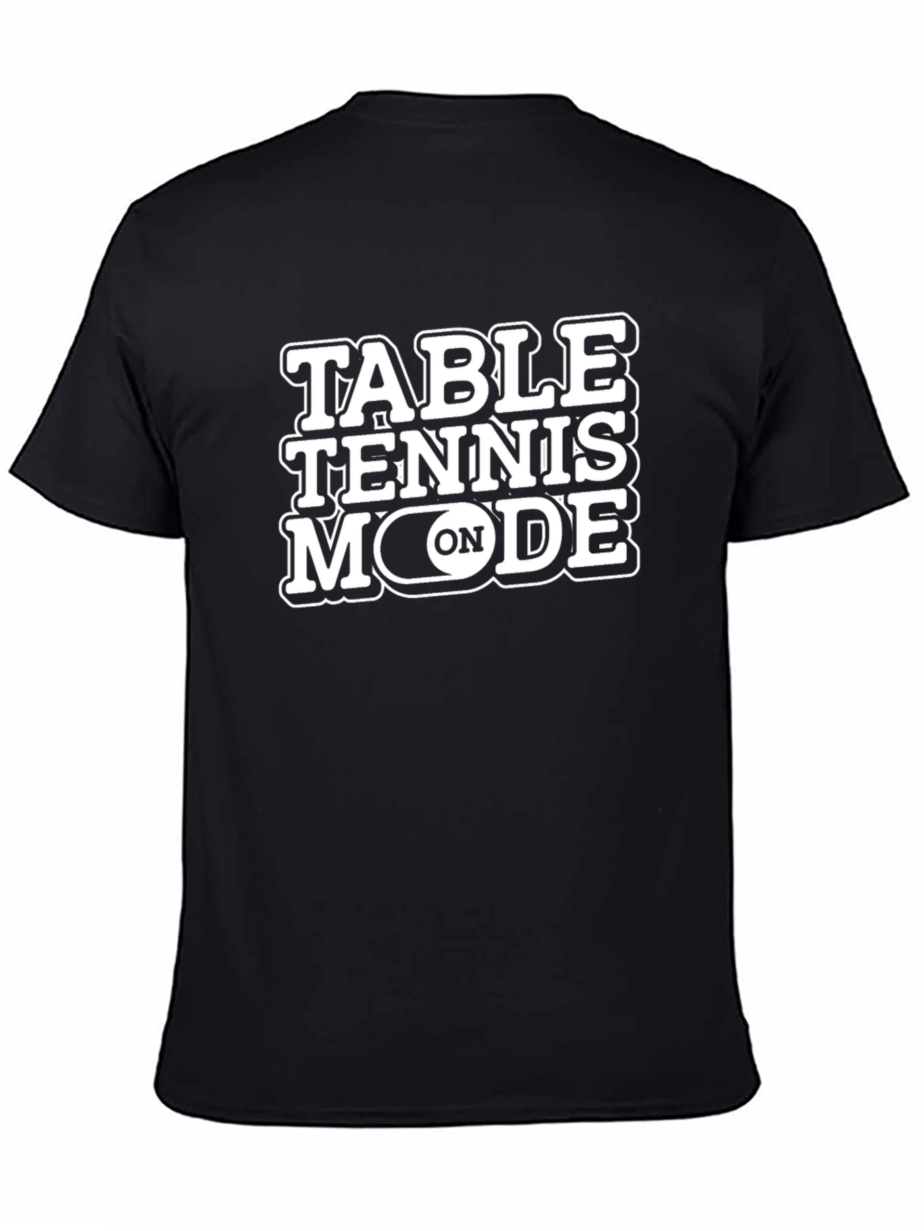 Table Tennis Mode On Black T-Shirt