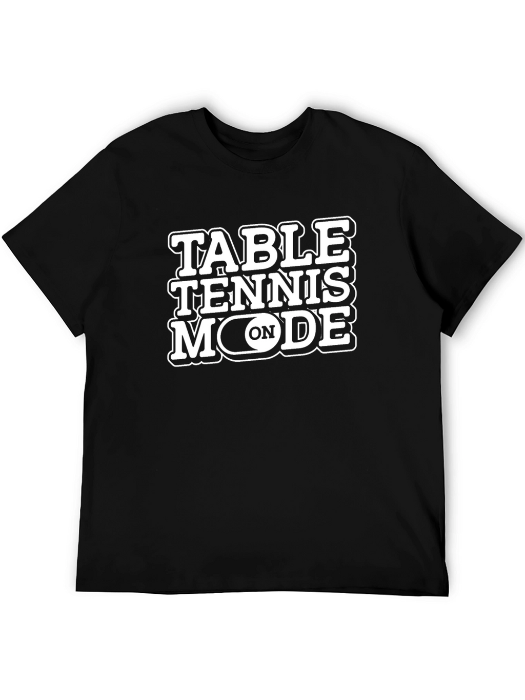 Table Tennis Mode On Black T-Shirt