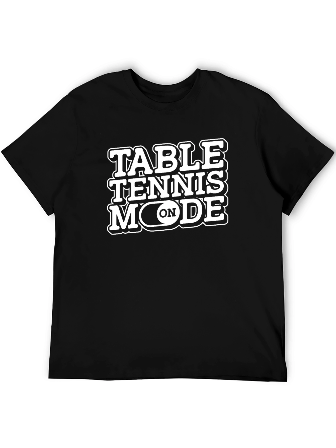 Table Tennis Mode On Black T-Shirt